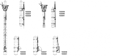 Sectionneur complet Duplex avec commande et tringlage de commande, en travers, Duplex 3.6 kV avec commande sectionneur levée 75/120 mm (manuelle), le long du mât rond