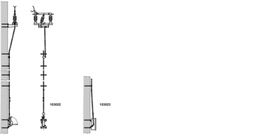 Disconnect switch complete Alpha 36 kV with manual operating gear, crosswise, parallel to wall, vertical single brake disconnect switch 36 kV with switch drive electrical lifting 120 mm parallel