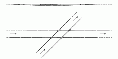 Crossing ETB-ETB, adjustable, with crossing piece adjustable 20°-30°