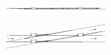 Switch U88 electronic, 10° asymmetric, left 600 V DC for grooved contact wire 100-107 mm², left hand turnout