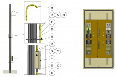 Ensembles de sectionneurs, avec 2 couteaux de sectionnement, 2 entrées/2 sorties