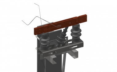 Disconnect switch complete Duplex with manual operating gear, crosswise, alongside pole, Duplex 3.6 kV with switch drive electrical lifting 120 mm to HEB 180-220