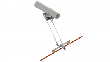 Suspension de ligne de contact TB avec corps isolé type 1, en alignement
sur tube G2.5" 0-2.5° pendule