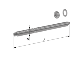 Tige de hauban HAS-R, M16 x 260, acier inox