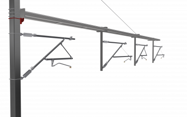 Multi-track cantilever A140SA, mounting optimized with attachment anchor rope