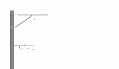 ARCAS Ausleger, halbnachgespannt (HN), Tragrohraufhängung mit Seilhänger, ≥30°-90°, ZUG, Lf= 1.56-2.40m