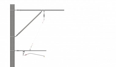 ARCAS Ausleger, halbnachgespannt (HN), Tragrohraufhängung mit Seilhänger, ≥30°-90°, ZUG, Lf= 1.65-2.65m