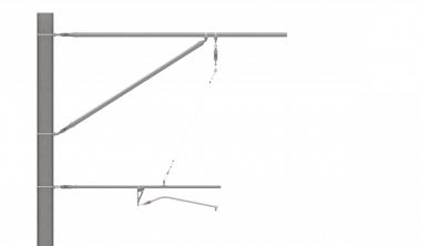 ARCAS Ausleger, halbnachgespannt (HN), Tragrohraufhängung mit Seilhänger, ≥30°-90°, ZUG, Lf= 2.45-3.30m