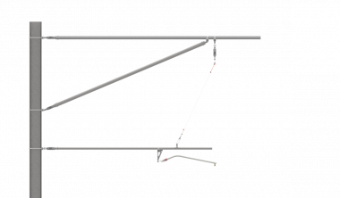 ARCAS Ausleger, halbnachgespannt (HN), Tragrohraufhängung mit Seilhänger, ≥30°-90°, ZUG, Lf= 3.58-4.40m