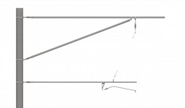 ARCAS Ausleger, halbnachgespannt (HN), Tragrohraufhängung mit Seilhänger, ≥30°-90°, ZUG, Lf= 3.98-4.80m