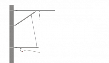 ARCAS Ausleger, halbnachgespannt (HN), Stützrohr, ≥30°-90°, ZUG, Lf= 1.56-2.40m