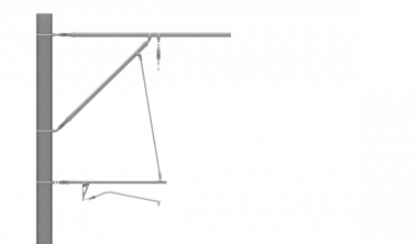 ARCAS Ausleger, halbnachgespannt (HN), Stützrohr, ≥30°-90°, ZUG, Lf= 1.65-2.65m