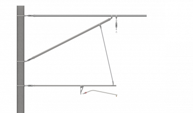 ARCAS Ausleger, halbnachgespannt (HN), Stützrohr, ≥30°-90°, ZUG, Lf= 3.03-3.90m