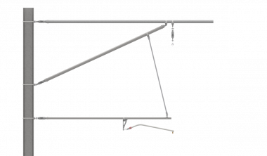 ARCAS Ausleger, halbnachgespannt, DC, Stützrohr, ≥30°-90°, ZUG, Lf= 3.30-4.15m