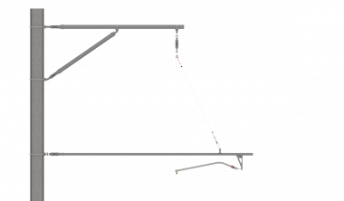 ARCAS Ausleger, halbnachgespannt (HN), Tragrohraufhängung mit Seilhänger, ≥30°-90°, DRUCK, Lf= 1.56-2.40m