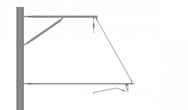 ARCAS Ausleger, halbnachgespannt (HN), Stützrohr, ≥30°-90°, DRUCK, Lf= 1.56-2.40m