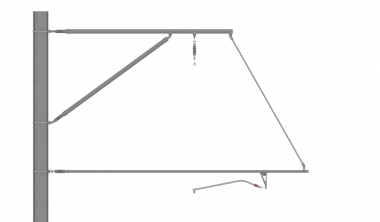 ARCAS Ausleger, halbnachgespannt (HN), Stützrohr, ≥30°-90°, DRUCK, Lf= 2.15-2.90m