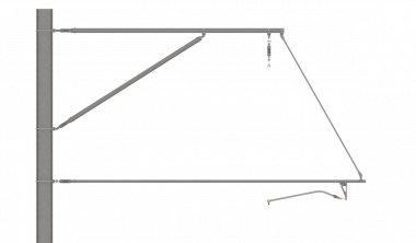 ARCAS Ausleger, halbnachgespannt (HN), Stützrohr, ≥30°-90°, DRUCK, Lf= 2.45-3.30m