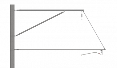 ARCAS Ausleger, halbnachgespannt (HN), Stützrohr, ≥30°-90°, DRUCK, Lf= 3.03-3.90m