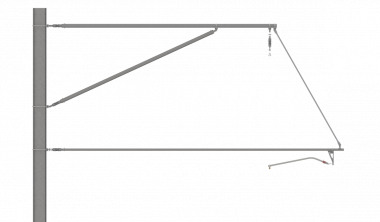 ARCAS Ausleger, halbnachgespannt (HN), Stützrohr, ≥30°-90°, DRUCK, Lf= 3.30-4.15m