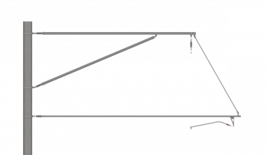 ARCAS Ausleger, halbnachgespannt (HN), Stützrohr, ≥30°-90°, DRUCK, Lf= 3.58-4.40m