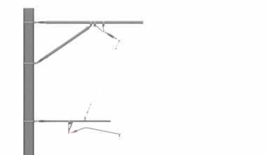 ARCAS Ausleger, halbnachgespannt (HN), Tragrohraufhängung mit Seilhänger, 30°-0°, ZUG, Lf= 1.97-2.62m