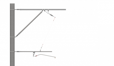 ARCAS Ausleger, halbnachgespannt (HN), Tragrohraufhängung mit Seilhänger, 30°-0°, ZUG, Lf= 2.19-2.79m