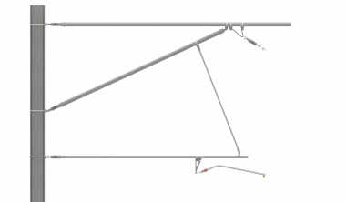 ARCAS Ausleger, halbnachgespannt (HN), Stützrohr, 30°-0°, ZUG, Lf= 3.80-4.40m