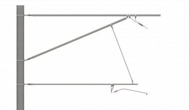 ARCAS Ausleger, halbnachgespannt (HN), Stützrohr, 30°-0°, ZUG, Lf= 4.07-4.67m