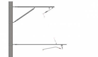 ARCAS Ausleger, halbnachgespannt (HN), Tragrohraufhängung mit Seilhänger, 30°-0°, DRUCK, Lf= 1.56-2.40m