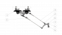 Suspension de ligne de contact TB avec corps isolé type 2, en courbes sur tube G2" 3-5° avec griffe de courbe type 0, M16