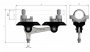 Line insulator KUSYS2 complete pull-off lever arm suspension threaded bolt M16 rigid, to pipe 2.5"